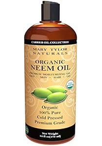 Image of Organic Neem Oil (16 oz), USDA Certified, Cold Pressed, Unrefined, Premium Quality, 100% Pure Great for Skincare and Hair Care by Mary Tylor Naturals