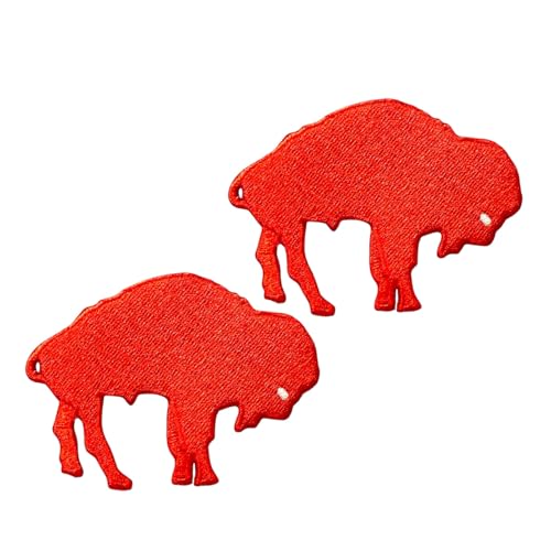 B-Sheep 2 PCS Red Standing Embroidered Iron On Patches for Decorate Craft Clothes