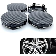 Downhill 4 PCS Wheel Hub Center Caps, ABS Anti-scratch and Anti-rust Carbon Fiber Wheel Center Covers, Snap-on Tire Rim Hub Caps, for 60MM Wheel Hub Cap Modification Decoration Carbon Fiber