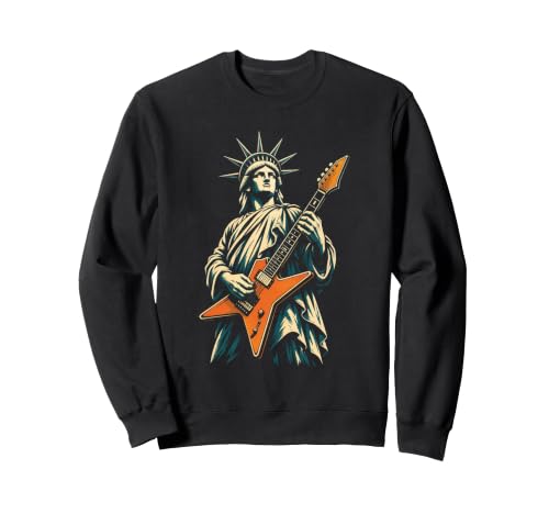 Guitar Statue of Liberty USA Rock Guitarist Gift Sweatshirt