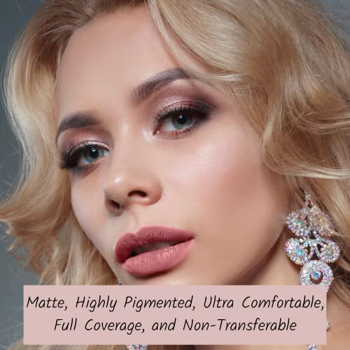Mynena Rosy Peach Matte Lipstick Long Lasting Waterproof Lightweight No Smudge Talc-Free And Paraben-Free - Grace #TOP2