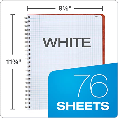 Tops Top35061 Computation Book, 11.75 X 9.5 Inches, Double Wire, 152 Numbered Pages, Quadrille Ruled, 76 Sheets, Buff, (35061) #TOP5