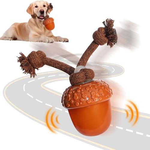 Automatic Interactive Rolling Dogs Toys Ball for Indoor- Rechargeable Activate Dog Pet Toy for Indoor, Self-Playing Automatic Moving Kitten Toys for Dogs, Durable and Safe Material?Larger Nut?