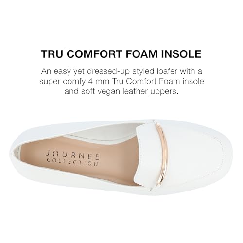 Image of Journee Womens Loafer Flat Notched Topline Square Toe Slip-On Block Heel - Wrenn Casual Dress Shoe