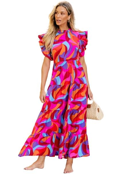 Robe longue à volants pour vos soirées d'été et cocktails en terrasse