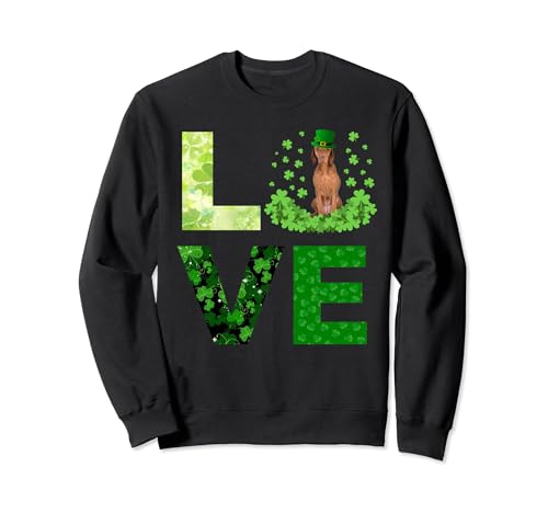 Vizsla St Patrick's Day Love Dog Mom Women Girls Boy Kid Sweatshirt