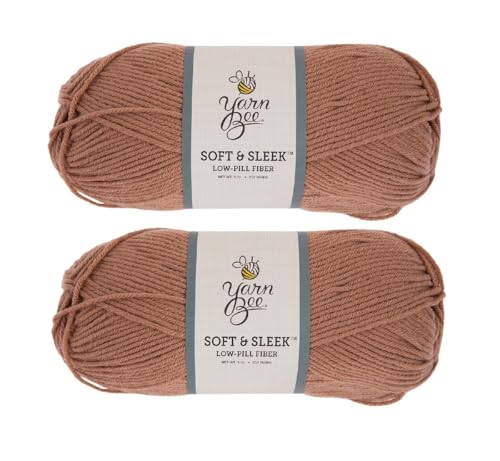 Image of Hobby Lobby Yarn Bee Soft & Sleek Yarn, 100% Low Pill Acrylic, Crocheting & Knitting (690 Clay)