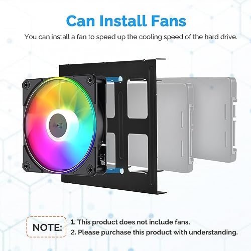 Image of ELUTENG 2.5 inch to 3.5 inch Hard Drive Adapter 2Pcs Double HDD SSD Mounting Stand | Double-Deck HDD SSD Mounting Rack, Metal HDD SSD Holder with Mounting Screws, Internal Hard Drive Bay Mounting Bracket for PC