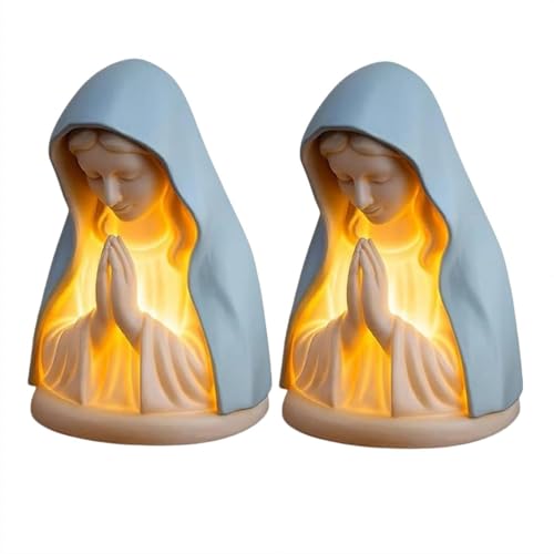 Adorno religioso hecho a mano de Nuestra Señora orando, capilla, coche, salpicadero, devoción, fe, para Navidad, Pascua, decoración, luz, Mary Mary, Little Light, lámpara católica devocional, luz de