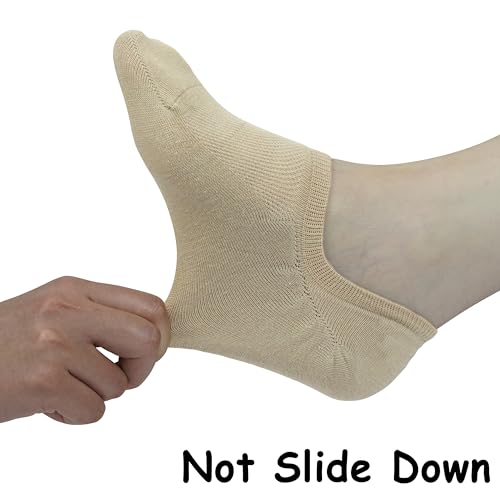 No Show Socks for Women Invisible Low Cut Ankle Socks Flats Boat Anti-Slip Grip 6 Pairs4