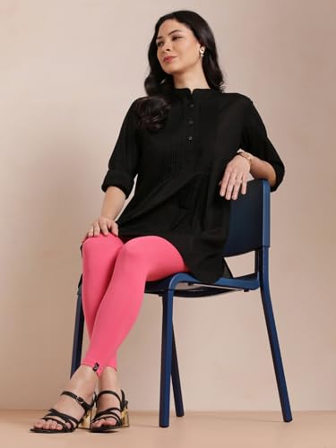 Image of TWIN BIRDS Super Stretchable Cotton Elasthane Fabric Ankle Length Leggings for Women