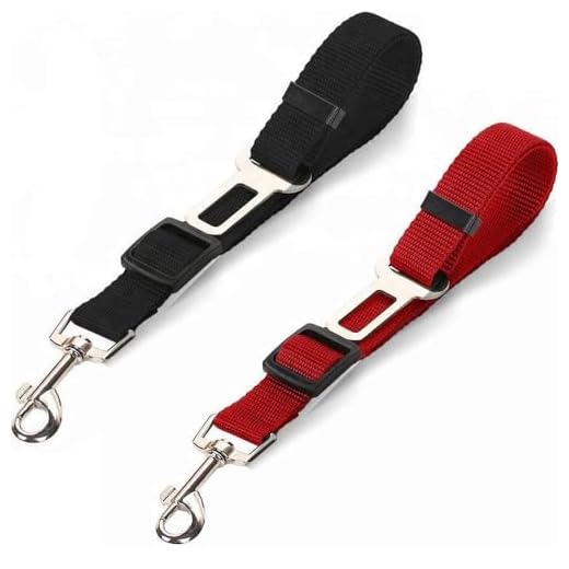 Cinturón Perro Coche de Seguridad 2 Unidades - Cinturon con Anclaje Universal - Correa Ajustable para Arnés y Collar de Mascotas - Enganche Fácil, Gatos, Perros, Cualquier Mascota