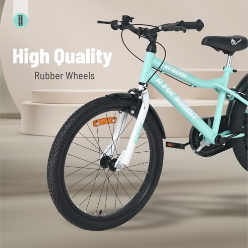 Image of R for Rabbit Vroom Bicycle for Kids Cycle 20T Inches for 7 to 10 Years Boys & Girls with Training Wheels | 90% Installed | Upto 50 Kgs Weight Capacity (Sea Green)