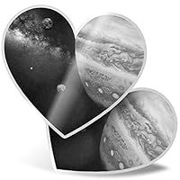 2 x 7.5cm Heart Stickers - Planet Jupiter Space NASA Galaxy Decals 43377