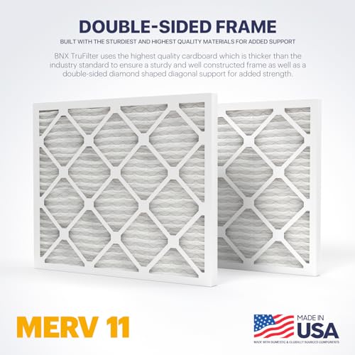 Image of BNX TruFilter 24x30x1 Air Filter MERV 11 (4-Pack) - MADE IN USA - Allergen Defense Electrostatic Pleated Air Conditioner HVAC AC Furnace Filters for Allergies, Dust, Pet, Smoke, Allergy MPR 1200 FPR 7
