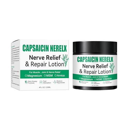 Capsacin Nerve Total Relief Cream with Arnica Menthol MSM and Glucosamine for Body Joint Areas Feet Hands Legs Muscles Joints and Waist 100g
