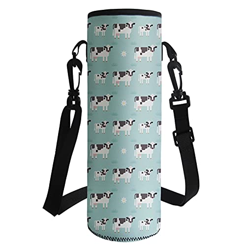 Melkkoe bedrukte home decor 500-100 0ML Waterfles Carrier Geïsoleerde Covertas Houder Strap Pouch Outdoor товары для… - Afbeelding 3