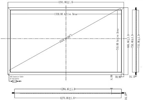GOWE 4 real touch points 60" IR multi touch frame Screen Panel/frame without glass 16:9 format