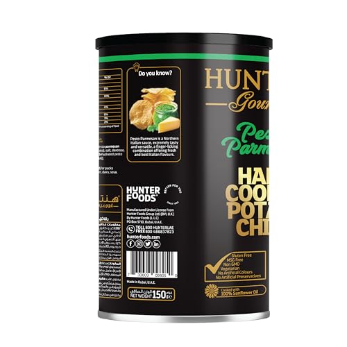 Hunter's Gourmet Pesto Parmesan Hand Cooked Potato Chips 150g