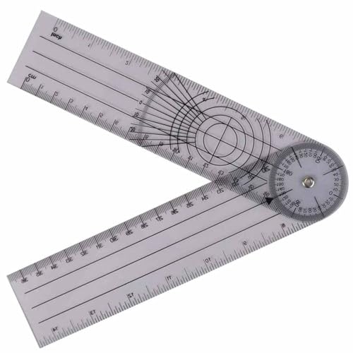 2 Medical 8.5 Goniometer Plastic Ruler,360° Professional Joint Orthopedics Body Angle Measuring Tool Spinals Goniometer Protractor,Multi-Use Medical Goniometer Ruler for Physcial Therapy