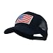 6 Panel Mesh American Flag White Patch Cap - Navy OSFM
