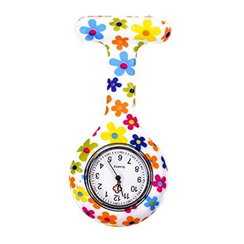 Hilai Unisex Silicone Watch T Style Nurse Doctor Paramedic Watch Pocket Watch for Men Women Colorful 86x41mm