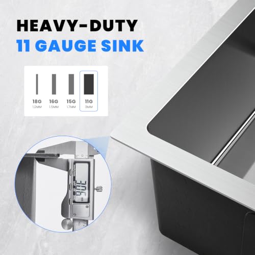 Fregadero de cocina pequeño POPFLY de 15,2 cm de profundidad contra salpicaduras 4
