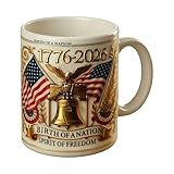 demaxiyad Mug du Drapeau des États-Unis,Verre Patriotique 250ème Anniversaire,1776-2026 Mug En Céramique Avec Drapeau Américain - Cadeau pour Passionné d'Histoire et Famille