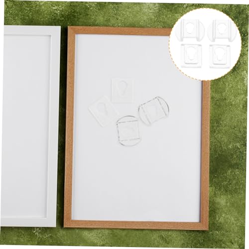 Image of ORFOFE 8pcs Frame Hangers Mirror Brackets Hanger Clip Furniture Acrylic Mirror Hanging Clip Shelf Glass Holder Clamps Keyhole Hangers for Picture Frame Hidden Buckle Heavy
