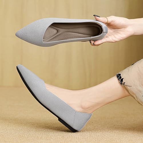 Ballet Flat Women Pointed Toe Knitted Dolly Shoe4