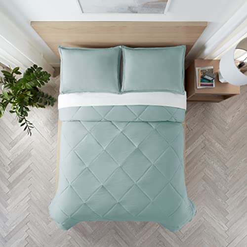 Parure de lit polyester Serta réversible avec 2 taies d'oreiller éther - 4
