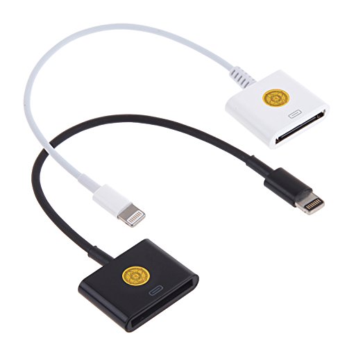 2 Pack of 8 pin Lightning to 30 pin Charge & Sync Cable Adapter Converter for Apple iPhone 6/6 Plus/5s/5c/5/4s/4/3/3G ,iPad and iPod (black and white)