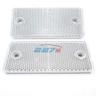 227s - Rechteckige Reflektoren - Schraubbefestigung - Weiß - 94 x 44 mm - 2 Stück