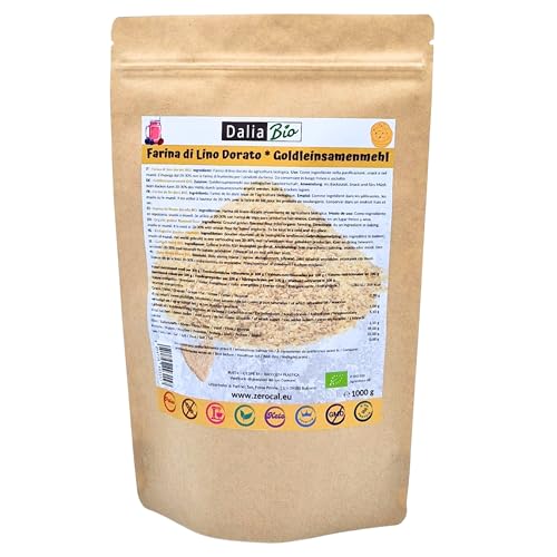 Dalia - Farine de Graines de Lin Doré Bio 1kg | Riche en Protéines (35%) | Source d’Omega-3 et de Fibres | Sans Gluten | Vegan | Origine Autriche
