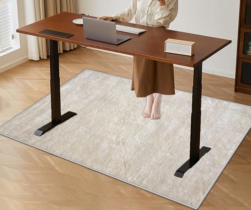 KwuSeug Schreibtischstuhl Unterlage rutschfest Kratzfest Bodenschutzmatte Bürostuhl Unterlage Teppich 60 x 90 cm Großer Gaming Teppich Für Hartboden Parkett Laminat Stuhlmatte für Mehrere Oberflächen