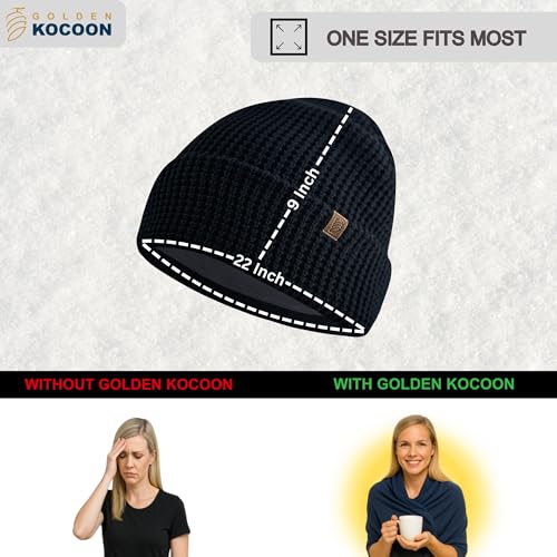 .E-M-F Beanie - Organic Cotton with EcoShield™ Bamboo Lyocell Fara-Day Silver Liner - Hat Cap Ideal for Everyday 5 G, B T, Smart Meter & Wi Fi environments - Black