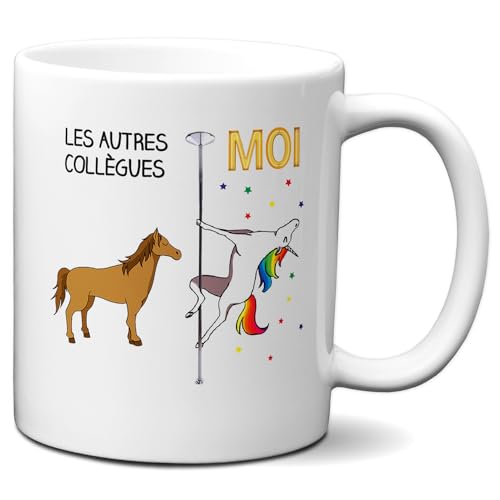 L'Esprit Des Anges Tasse Mug Idée Cadeau Super Collègue de Travail Licorne Pole Dance Entreprise Nouveau Job, Céramique
