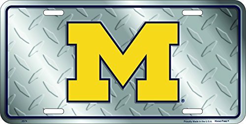 HangTime Michigan Diamond Emboss Metal License Plate 6 x 12