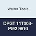 Walter Tools DPGT 11T308-PM2 9610 Carbide Tiger-Tec Positive Indexable Turning Insert, 1/32" Corner Radius, 3/8" IC, 5/32" Thick, 0.024" - 0.160" Depth of Cut (Pack of 10)