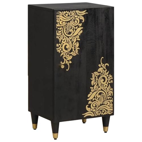 Robusta struttura in legno massello: la credenza in legno di mango di alta qualità misura 40 x 33 x 75 cm e offre una stabilità durevole con venature naturali per un elegante soggiorno o sala da pranzo.