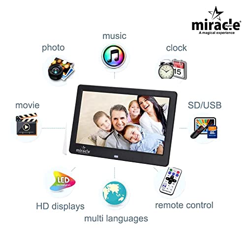 Image of Miracle Digital 10 inch Digital Picture Frame IPS HD Screen with 8GB Storage & 2GB RAM, 180 Wide View, Auto Rotate, Play Video & Music, Support SD Card /USB, Remote, Slideshow Display