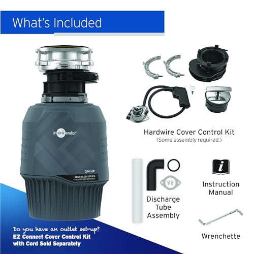 InSinkErator Evolution Cover Control 3/4 HP Garbage Disposal, Advanced Series EZ Connect Batch Feed Food Waste Disposer - image 7