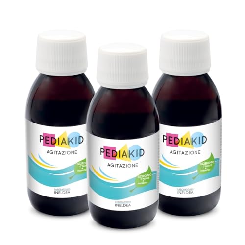 PEDIAKID - Agitazione - Integratore alimentare - Formula esclusiva al sciroppo d'Agave - Favorisce la calma - Riduce l’agitazione - Gusto ribes nero - 3 Flaconi da 125 ml