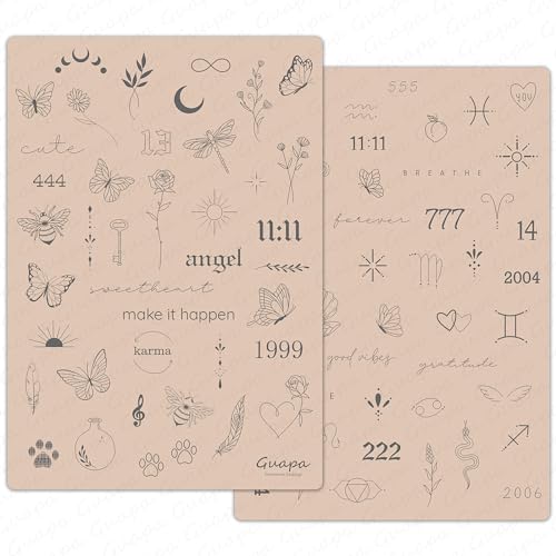 Rasmet 3 Stück Latex übungen Tattoo übungshautmit Mehr als 80 Schablonen Designs Perfekt zum Meistern von Winzigen Tattoo Grundtechniken (Rosa)