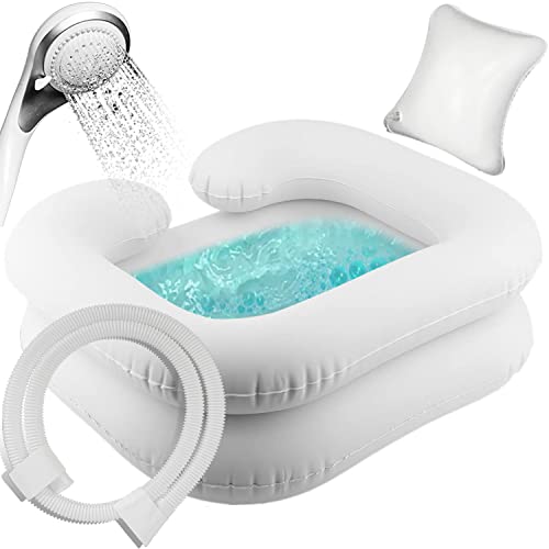 Goping Large Size Inflatable Hair Washing Basin With Head Comfort Pillow Shampoo Basin For Elderly Disabled Pregnant Injured Bedridden #TOP22