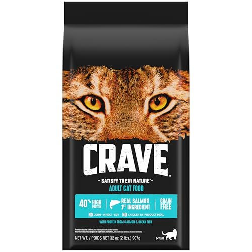 CRAVE Grain Free Adult High Protein Natural Dry Cat Food with Protein from Salmon & Ocean Fish 2 lb. Bag