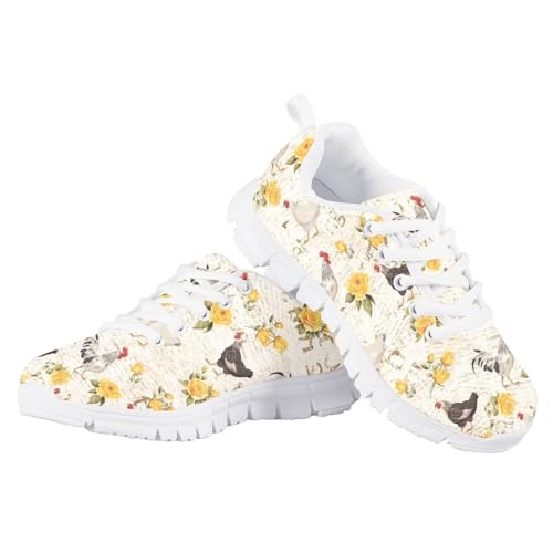 SYtrade Girls Tennis Shoes Slip On Sneaker Kid's Lace-up Running Shoe White Sole