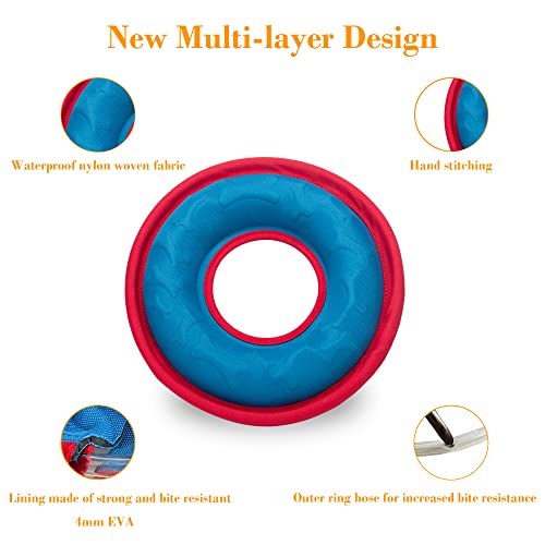 Hongezey Indestructible Dog Flying Discs, Interactive Dog Flyer Toys, Feedable Lightweight Dog Catch And Fetch Toys For Small Medium Large Dogs, Floats In Water & Safe On Teeth, 9 Inch (Blue, 1Pack) #TOP3