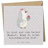 Mr. & Mrs. Panda Glückwunschkarte Autohändlerin Herz - Geschenk, Klappkarte, Lustig, Grußkarte, doppelkarte, Autohandel, Beruf, Spruch, anlasskarte, faltkarte, Witzig