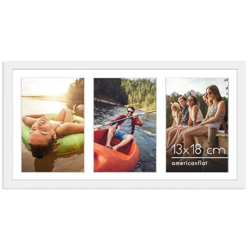 Americanflat Bilderrahmen Collage 13x18 cm Weiß - Bilderrahmen 20x41 cm...